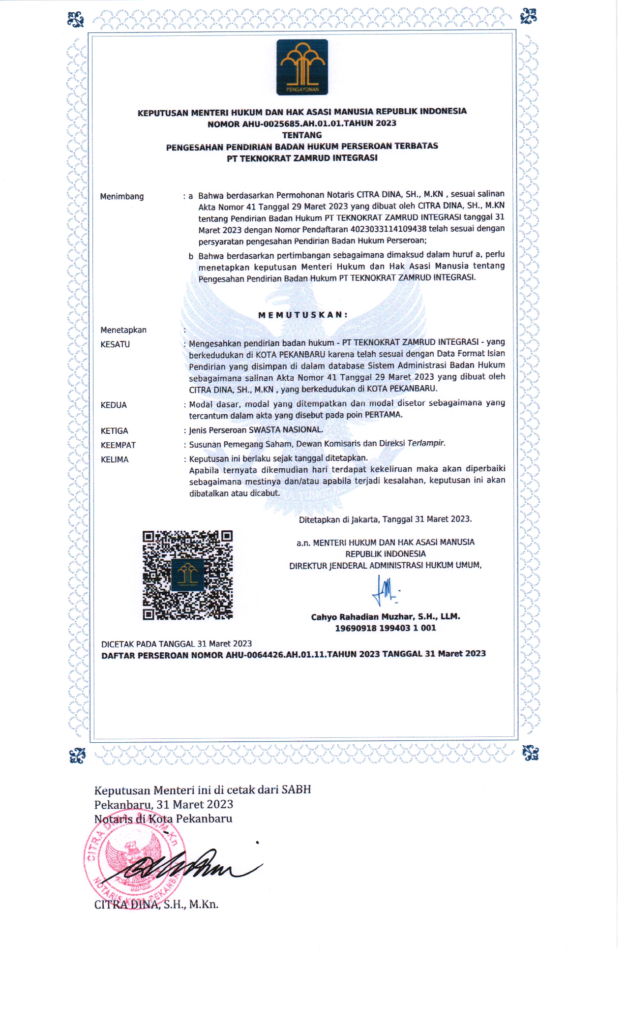 SK Kemenkumham